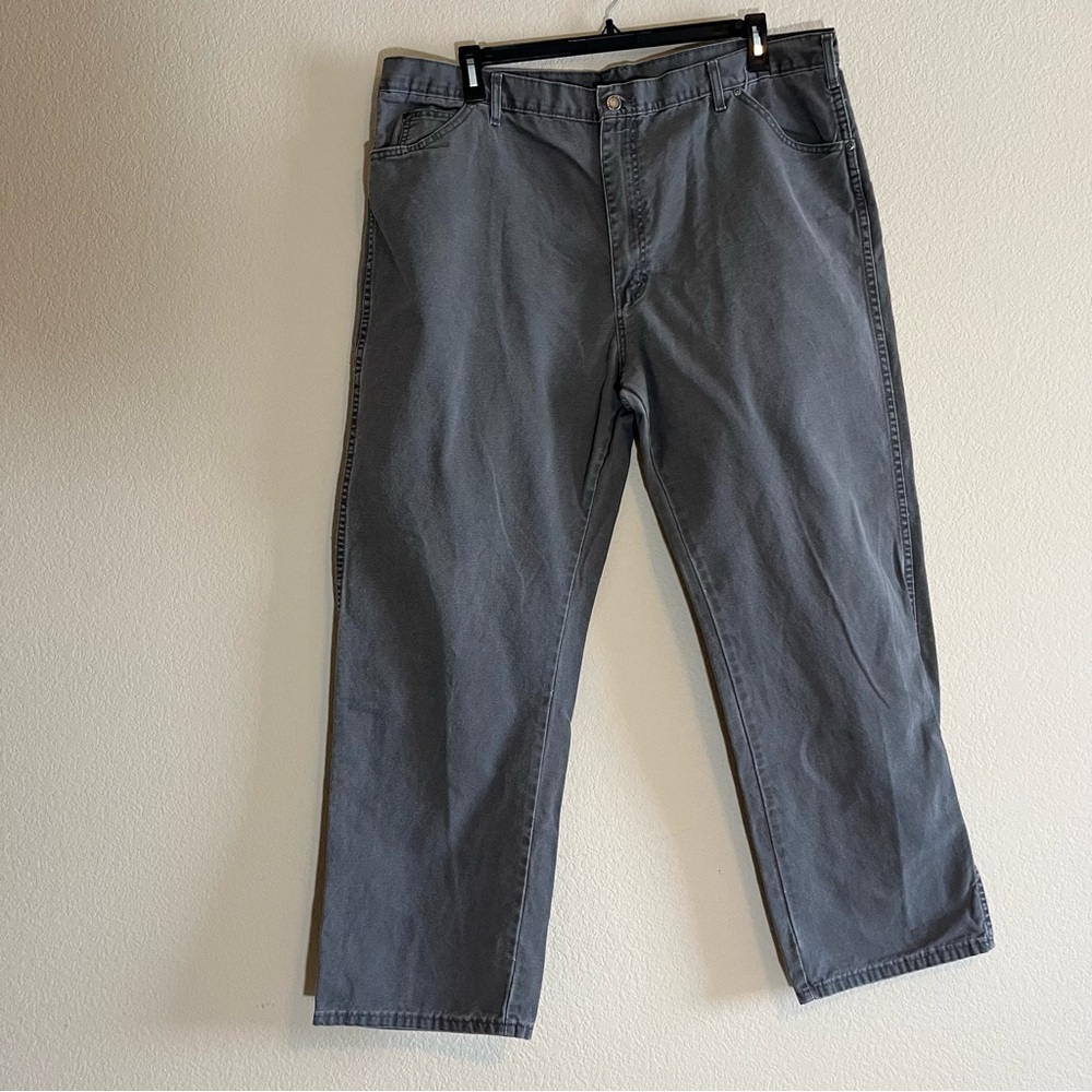 Genuine Dickies Grey Jeans Size 42x30 Men's 100% Cotton Lots of Pockets